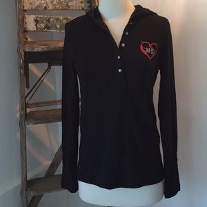 NWT Harley Davidson hooded top with lace inserts